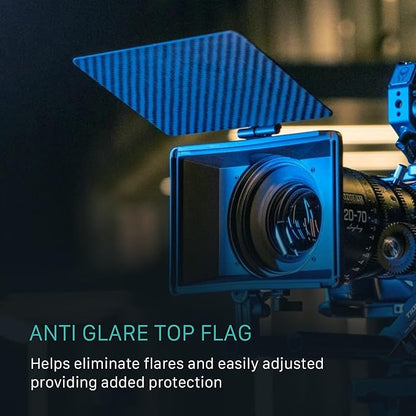 Tilta Mini Matte Box | 15mm Rod Adapter & 4 Lens Adapters | Lightweight | Filter Support | Top Flag | Dual Cold Shoe Mount | Designed for Mirrorless, DSLR | MB-T15