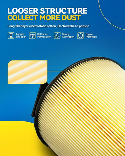 PHILTOP Engine Air Filter, CA12268 Compatible with Audi Q5 2018-2025, A4 Quattro 2017-2025, A5 Sportback, SQ5, A5 Quattro, S5 Sportback, Q5 PHEV, Q5 Sportback, A4 allroad, S4, S5, A4