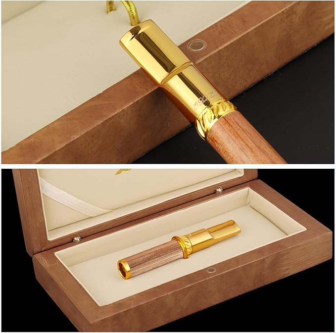 Reusable Washable Cigarette Filter Handcrafted Wood Metal Smoking Cigarette Filter Never Fade Cigarette Holders Reduces Tar Nicotine Birthdays Father Day Gift Wooden Gift Box