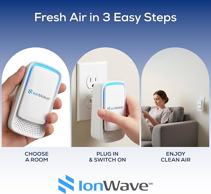 Air Ionizer Negative Ion Air Purifier (2 Pack) - 30 Million Ions/cm³ Plug In Whisper Quiet Room Purifier for Home, Office, Pet, Bedroom, Kitchen - Portable Air Quality Enhancement Filter