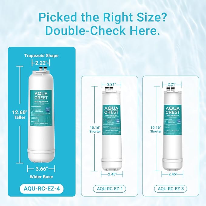 AQUA CREST RC 4 EZ-Change Premium Water Filter Replacement, Replacement for Culligan® RC-EZ-4, IC-EZ-4, US-EZ-4, RC-EZ-3, DuPont® WFQTC30001, WFQTC70001, 2K Gallons (Pack of 2)