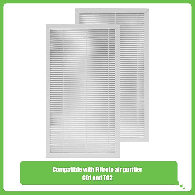 F1 Filter Allergen Reduction, Replacement Filter Compatible with Filtrete C01 T02 Room Air Purifier FAP-C01-F1 and FAP-T02-F1,2 Pack