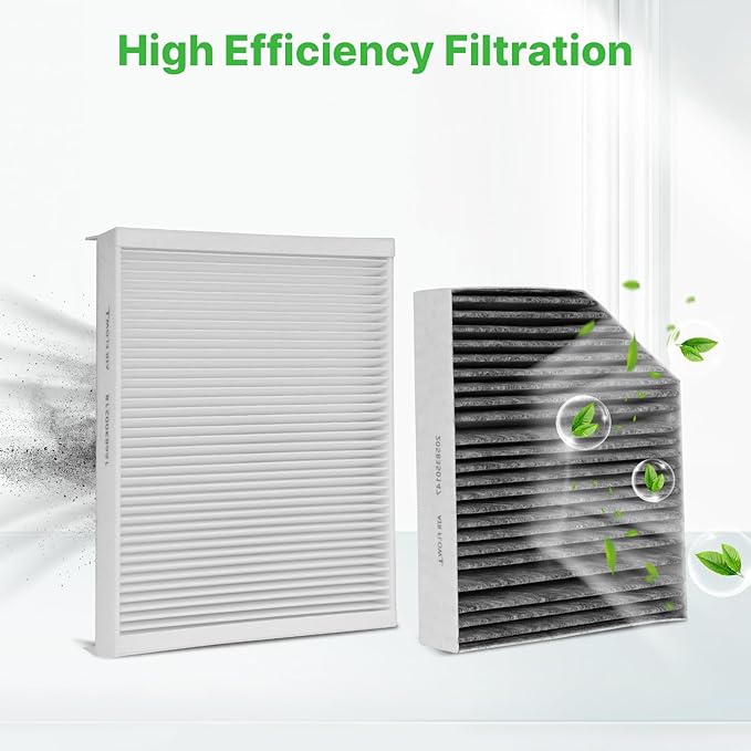 2PCS Cabin Air Filters Fit for 2015-2023 Mercedes C300, 2016-2022 GLC300, 2017-2019 E300, 2020-2023 E350, 2021-2023 E450 Cabin Filter Replacement Air Filter Accessories 2058350147 1668300218