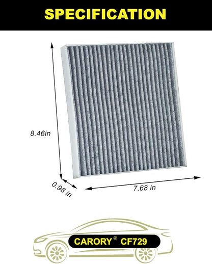 Cabin Air Filter w/Activated Carbon for Dodge Journey (2009-2020), Chrysler 200 (2011-2014), Sebring, Jeep Compass (2007-2017), Ram 1500/2500/3500 (2011-2015), OE# 05058693AA