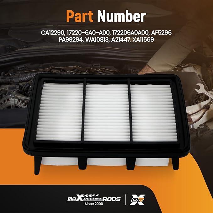 maXpeedingrods CA12290 Engine Air Filter Fit for Honda Accord L4 1.5L 2018-2022, Replacement for 17220-6A0-A00, AF5296, PA99294