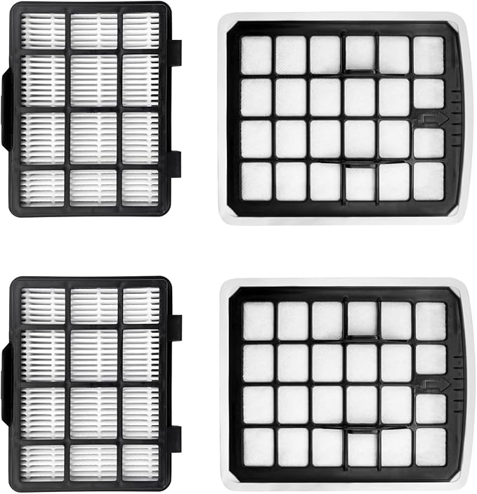 2 Set HEPA Filter Replacement Fit For Eureka NEN180 NEN186BL Bagless Canister Vacuum Cleaner,include 2 Dust Cup Filters Element and 2 HEPA Filters