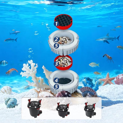 20 PCS Replacement Filter Media Kit for Fluval FX4/FX5/FX6 Aquarium Filters, Including Carbon Filter Pads, Bio-Foam Block, Bio Ceramic Rings, Bio-Foam Pads