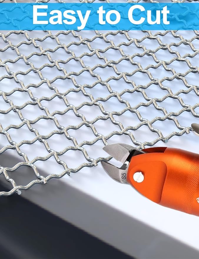 4Pack 5Mesh 10'' x 14'' Wire Mesh Screen, 304 Stainless Steel Anti-Rusted Mesh Screen, Sturdy Wire Diamaeter 0.7mm, Easy to Cut, Woven Sturdy Metal Mesh Sheets for Air Vent, DIY Project, Drainage