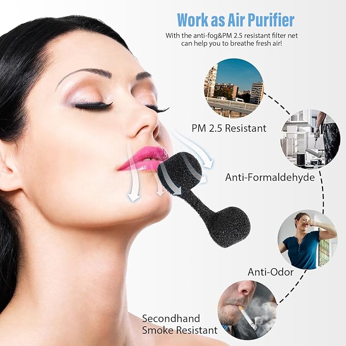 150 Pieces Nose Plug Filter Disposable Nose Dust Filters Bulk Sponge Nostril Filters for Spray Tanning Welding Dust Allergies DustConstruction Areas (Black)