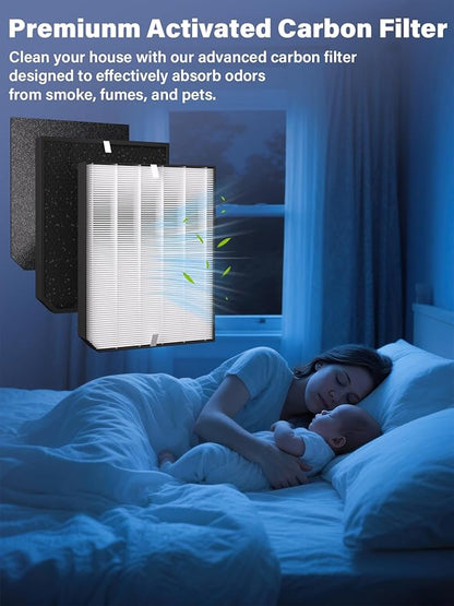 2000 Replacement Filters Compatible with Air Doctor AD2000 & AD2000i Air Purifiers, Includes 1 Efficiency Filter, 2 Carbon Filters & 4 Pre-Filters, Compare to Part # ADF2001 ADF2002 ADF2003