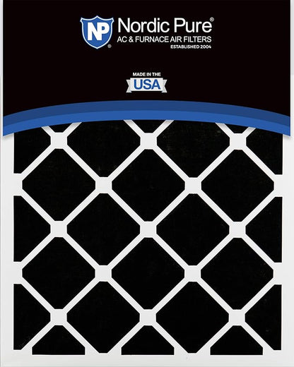 Nordic Pure 20x20x4 (Actual Size: 19 1/2 x 19 1/2 x 3 5/8) Pleated Air Filters MERV 13 Plus Carbon 1 Pack