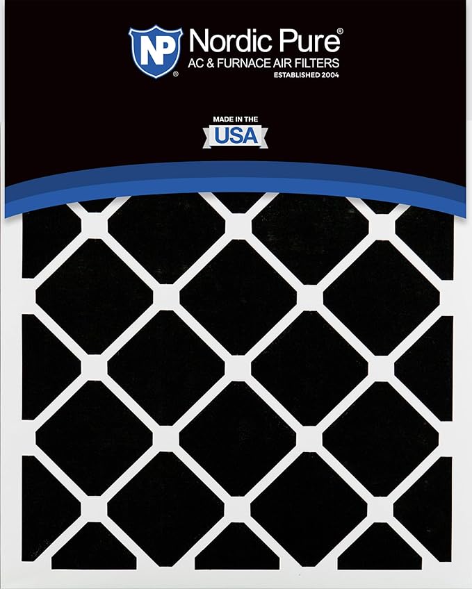 Nordic Pure 20x25x1 (Actual Size: 19 1/2 x 24 1/2 x 3/4) Pleated Air Filters MERV 14 Plus Carbon 24 Pack