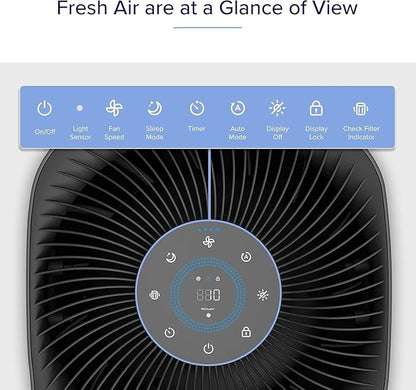 LEVOIT Air Purifiers for Home Large Room Up to 2933 Ft² With HEPA Sleep Mode, AHAM VERIFIDE, Smart WIFI, PM2.5 Monitor, 3-in-1 Filter For Smoke, Pet Allergies, Dust, Alexa Control, Core 600S-P, Grey