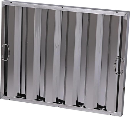 25" x 20" Stainless Steel Commercial Hood Filter – Dishwasher Safe, Welded Baffle Grease Trap with Drop Handles – Easy Installation & Durable Grease Fire Prevention Filter