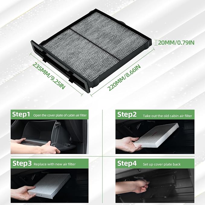 CF12775 Cabin Air Filter With Activated Carbon Compatible with Subaru Forester 2019-2025 2.5L Subaru WRX 2022-2024 2.4L
