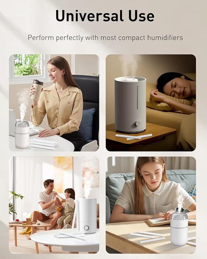Pawfly 40 Pcs Humidifier Sticks, 5.35 Inch Mini Humidifier Filter Replacement Wicks, Small Portable USB Humidifier Filter Sticks, Air Diffuser Pure Wicks, Humidifier Filter Cotton Refill Sticks