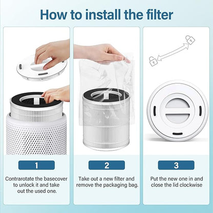 2 Pack B-D02L/M05 Replacement Filter Compatible with MOOKA B-D02L & M05, for VEWIOR B-D02U, for KOIOS B-D02L, for Tailulu D10 Air Purifier, H13 HEPA Filter for MOOKA B-D02L Replacement Filter