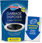 Glisten Garbage Disposer Cleaner and Freshener, Sink Disposal Odor Eliminator with Foaming Action, Lemon Scent, Made in the USA, 4 Packets