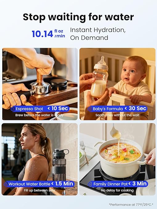 JIMMY R9 Reverse Osmosis System Countertop Water Filter - 7 Stage Purification with Remineralization & UV, Portable Water Purifier Countertop,3s Instant Heat(7 Temps),3:1 Pure to Drain,No Installation