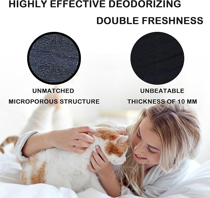 8 Pack Carbon Filters Compatible with Litter Robot 4, Activated Charcoal Cat Litter Box Filters Replacement to Absorb Odors Litter Box Deodorizer Controls Moisture and Keep Home Fresh