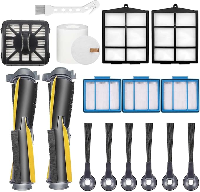 Replacement Part Accessories Compatible for Shark IQ R101AE RV1001AE UR1100SRUS AV1002AE AV1010AE RV100AE EZ RV912S Side/Sweep Brush Filter Main/Roller Brush Shell Clean Base Filter