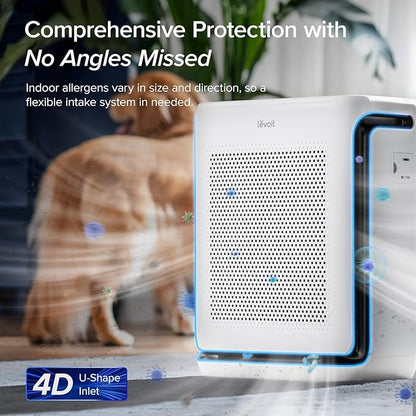 LEVOIT Air Purifiers for Home Large Room Up to 1875 Ft² with Washable Pre-Filter, AHAM VERIFIDE, Air Quality Monitor, HEPA Sleep Mode for Allergies, Pet Hair in Bedroom, Vital 200S-P, White