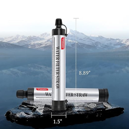 6 Pack Timain 4-Stage Filtration,High Flow Rate Water Filter Straw,Water Purifier Survival for Emergency Kits,Travel,Camping, Hiking,Fishing,Hunting (6)