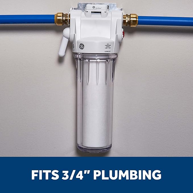 GE Whole House Water Filtration System, Reduce Sediment, Rust & More, Install Kit & Accessories Included, Filter Not Included, Replace Filter (FXWTC, FXUSC, FXWPC, FXWSC) Every 3 Months, GXWH20T