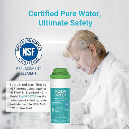 AQUA CREST FQK2J Under Sink Water Filter, Replacement for GE FQK2J, FQK1K, NSF/ANSI 42 372 Certified, 1320 Gallons Dual Flow Drinking Water Replacement Filters (2 Count)