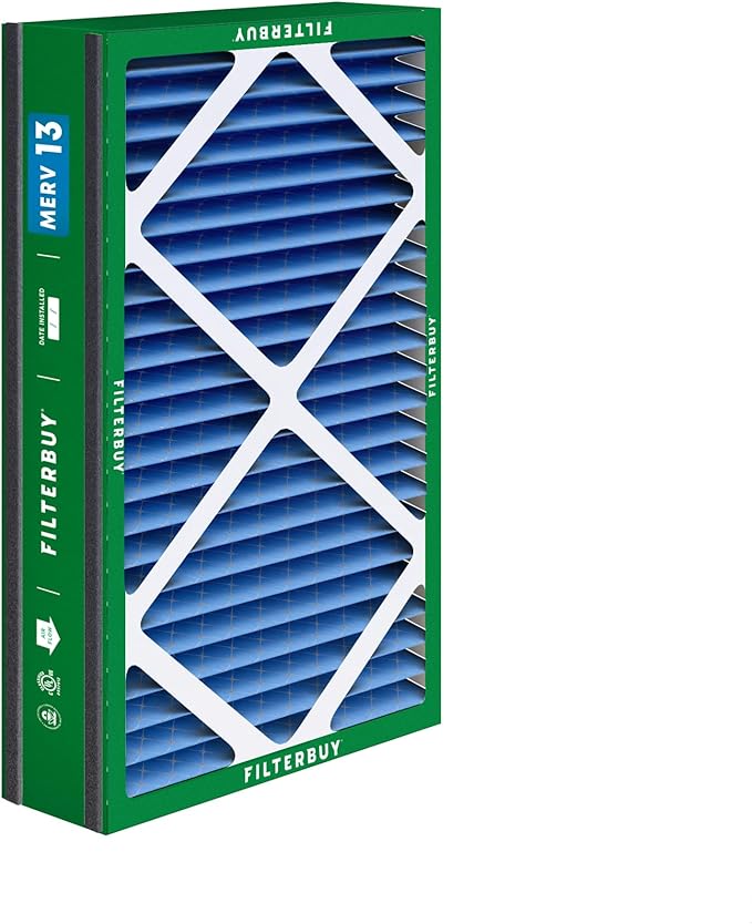 Filterbuy 16x25x3 Air Filter MERV 13 Optimal Smoke & Allergy Defense (2-Pack), Electrostatic Pleated HVAC AC Furnace Filters for Trion Air Bear, Lennox X0581 & More (Actual Size: 15.63 x 24.13 x 3.00)