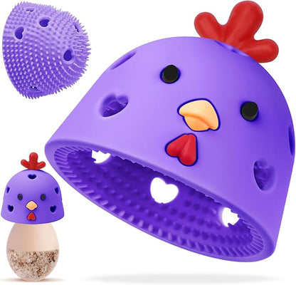 Silicone Egg Brush Cleaner, Egg Washer for Fresh Eggs, Egg Cleaner for Fresh Eggs, Egg Scrubber for Fresh Eggs, Reusable Cleaning Tools for Egg Washer (Purple)