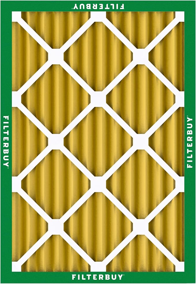Filterbuy 20x24x2 Air Filter MERV 11 Superior Pet & Allergy Defense (6-Pack), Electrostatic Pleated HVAC AC Furnace Filters Replacement, Made in USA (Actual Size: 19.38 x 23.38 x 1.75)