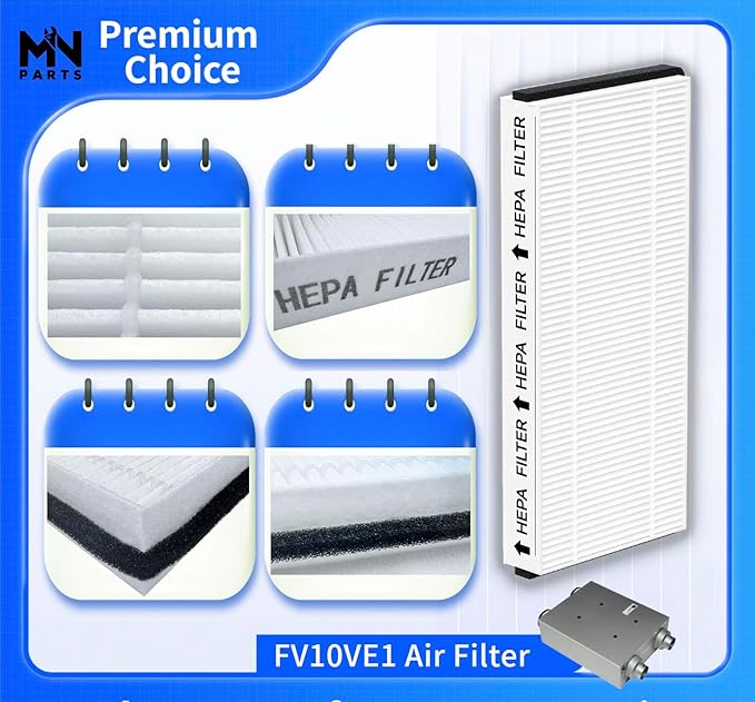 FV10VE1 Air Filter Replacement Compatible with Panasonic Energy Recovery Ventilator FV10VE1 FV-10VE1 FV10VEC1 FV-10VEC1 FV10VEC2 4Packs Ventilation Fan Air Filter for Clean Indoor Air