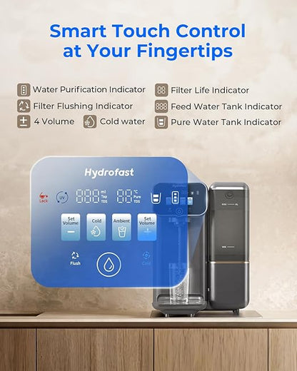 Cold Water Reverse Osmosis Water Filter Countertop, Remineralization & pH Balance UV 6 Stage RO Filtration System, Portable Water Purifier, 3:1 Pure to Drain, No Installation, C100