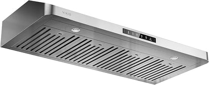 Range Hood 42 Inch Under Cabinet, 980CFM Fast Venting Ducted, Kitchen Hood With 3 Speed Gesture Sensing & Touch Control, Stainless Steel Stove Hood With LED Light And 2 Baffle Filters
