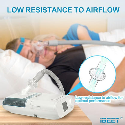 Universal in-Line CPAP Filters Compatible with CPAP and BiPAP Machine - Efficient Filtration for Clean Air & Low Resistance, IBEET Disposable Filters for 22mm Hose, 3 Pack
