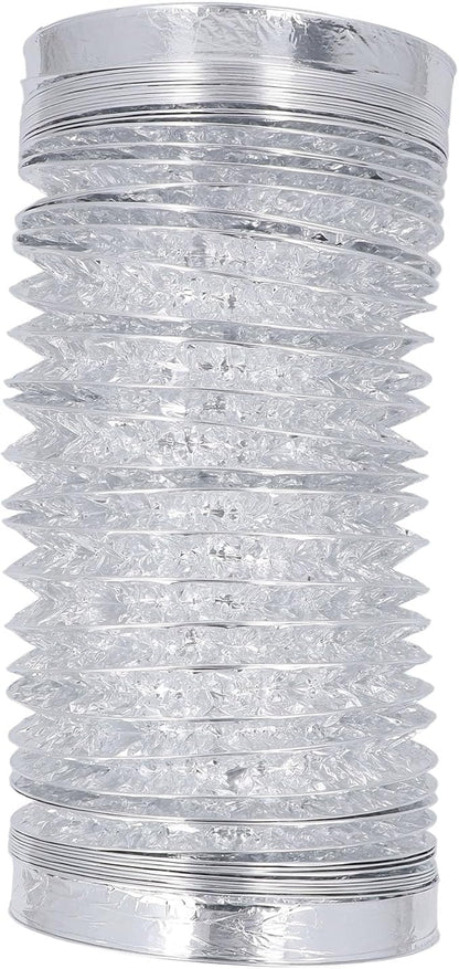 Aluminum Foil Ducting and PVC Dryer Vent Hose with 7 Inch Diameter and 6.56 Foot Length, Flexible HVAC Ventilation Duct with Spiral Steel Wire Support for Kitchens and Greenhouses
