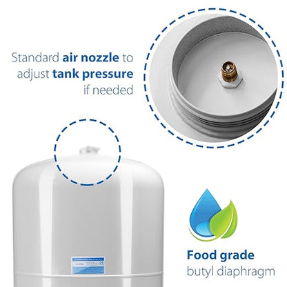 iSpring 40 Gallon RO Tank, Pre-Pressurized Water Storage Tank for Reverse Osmosis RO Systems, Metal High Capacity RO Water Tank, Includes Tank Valve & Elbow, Model: T40M