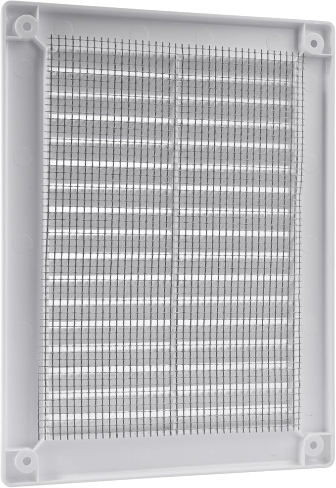 Vent Systems 4.5" x 6" Inch (Opening Dimensions) - Pack of 2 - Plastic White Soffit Vent Cover - Flat Rectangular Air Vent Grille - Air Vent Deflector - HVAC 6" x 8" Inch (Overall Dimensions)