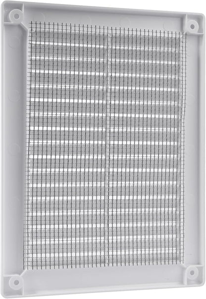 Vent Systems 4.5" x 6" Inch (Opening Dimensions) - Pack of 2 - Plastic White Soffit Vent Cover - Flat Rectangular Air Vent Grille - Air Vent Deflector - HVAC 6" x 8" Inch (Overall Dimensions)