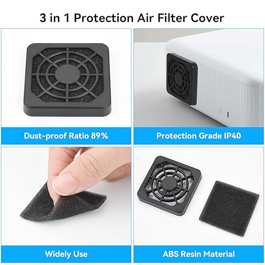 [2 Pack] ELUTENG 40mm Fan Filter Dustproof Cover USB Cooling Ventilator Plastic Grill 40 * 40mm USB Fan Blower Mesh Kit Compatible for DIY 4cm Computer Case Fan Dirt Filtering