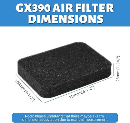 2 Pack GX390 Air Filter for Honda Generator GX340 EB5000 EB5000X EB6500 EB3500 EM5000SX Generac GP5500 GP6500 GP7500E RS5500 Harbor Freight Predator 420CC Engine 8750 Watt Replace 17211-899-000