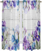 Spring Flowers Kitchen Curtains, Watercolor Garden Florals Wooden Grain Light Filtering Window Curtain Panels, 2Pcs Rod Pocket Window Treatments Set for Living Room Bathroom Bedroom 52x72 Inches