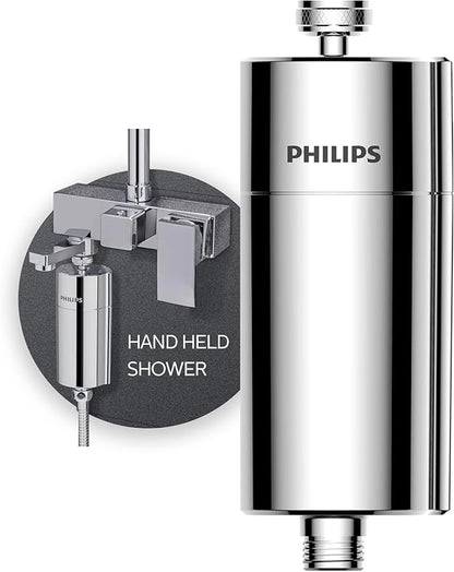 PHILIPS Shower Filter AWP1775CH/37, Water Softener for Hard Water, Shower Filtration with Double Mesh, Reducing Chlorine/Impurities/Rust Sediments for Handheld Showerhead, NSF Certified, Chrome