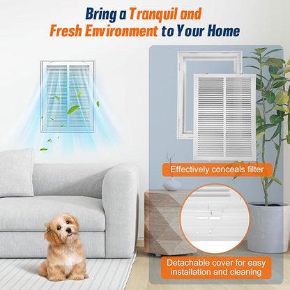 Fancat Return Air Filter Grille for 14x20 Ducts, Steel Air Vent Cover with Removable Door for 1" Filters | Fits Sidewall & Ceiling | Outer Size: 16 5/8" W x 22 5/8" H
