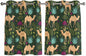 2 Panel Kitchen Cafe Curtains, Retro Desert Camel Sunlight Filtering Nature Air Through, Home Decor Window Covering Tier Curtains for Bedroom Living Room Tropical Animal Aloe Vera Leaves Dark Green