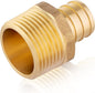 50-Pack EFIELD 3/4-inch Pex Crimp Fittings,3/4 Inch x 3/4 Inch NPT Male NPT Adapters, ASTM F1807,(PEX1807021-50PCS)