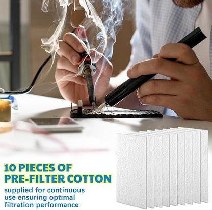 10 Pcs Pre-filter Cotton Replacement for Soldering Fume Extractor 14.4'' X 6.9'' Filter Refills Accessories for Contaminant and Smoke Removal Smoke Fume Absorber Filter