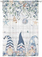 Sheer Curtains 72 Inches Long, Coastal Eucalyptus Leaf Semi Sheer Curtains Light Filtering Window Treatment, Ocean Blue Gnomes Starfish Wood Grain Privacy Voile Drapes for Living Room 52x72 Inch