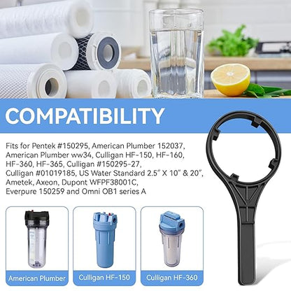 150295 SW-2 Water Filter Housing Wrench - 4.9 inch ID, Big Blue Filter Wrench Fits for Pentair Pentek/Everpure 4 3/4″ Standard Housings, American Plumber #152037/ww34, 10"x2.5" and 20"x2.5" Housings